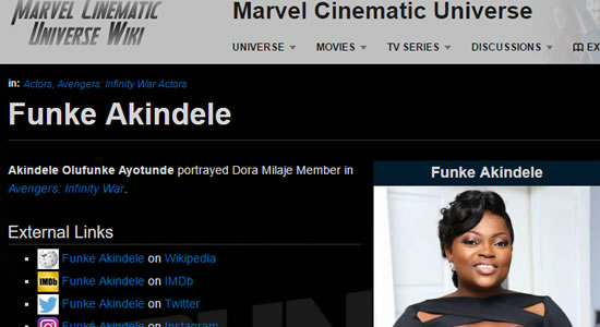 Nigeria's Funke Akindele To Feature In "Avengers: Infinity War"