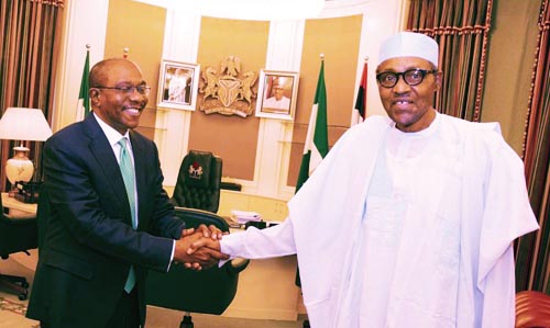 Buhari Receives CBN Gov At State House
